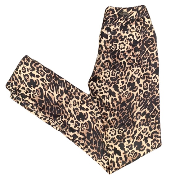 2/$25 Roma Collection Jeans Leggings Leopard Animal Print Leggings Jeans Size M - Picture 10 of 13